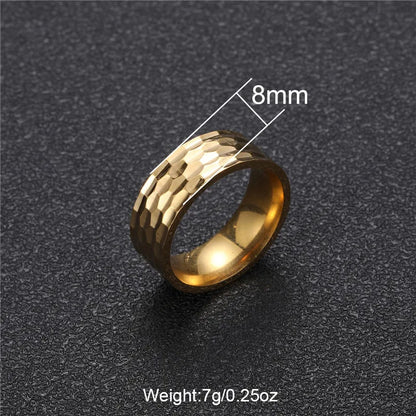 Hip-Hop Solid Color 304 Stainless Steel 18K Gold Plated Men'S Rings