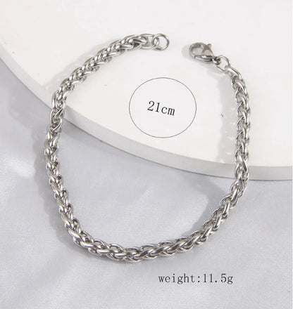 Hip-Hop Solid Color 304 Stainless Steel Men'S Bracelets