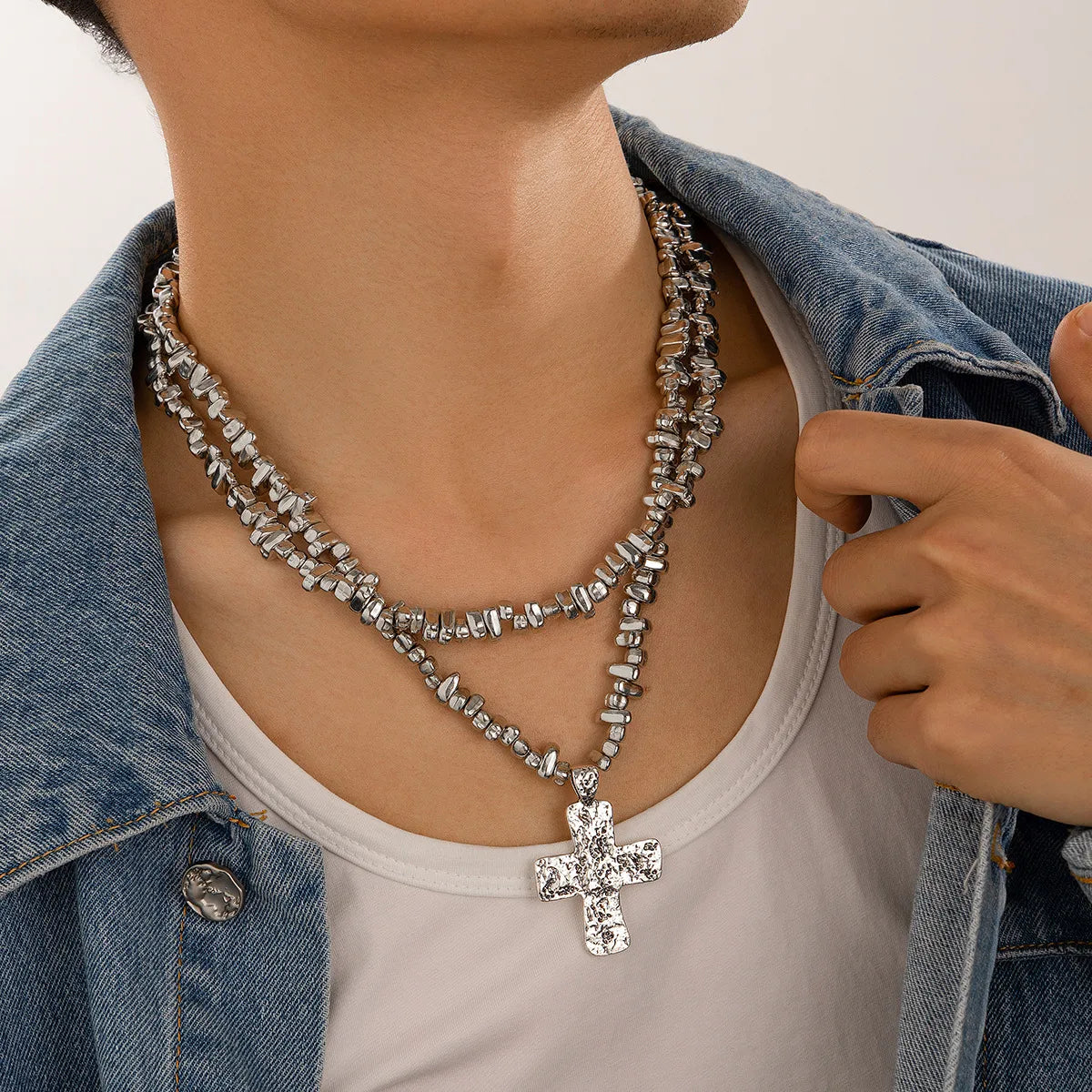 Hip-Hop Solid Color CCB Alloy Men'S Necklace