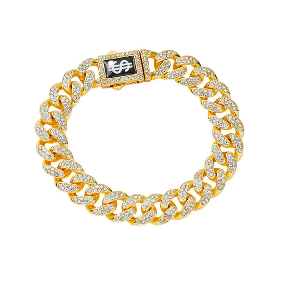 Hip-Hop Solid Color Dollar Rhinestones Alloy Wholesale Bracelets Necklace