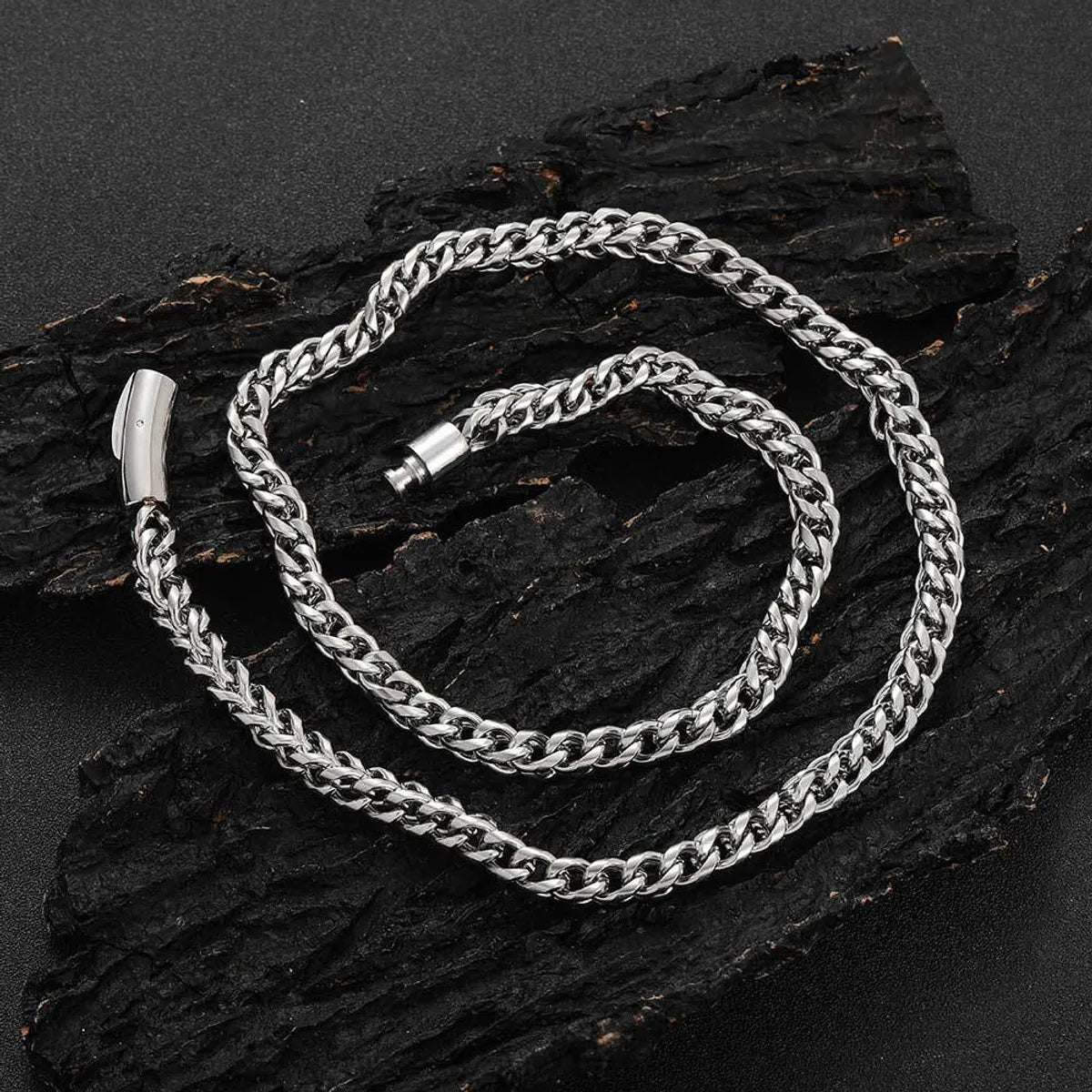 Hip-hop Solid Color Stainless Steel Chain Jewelry Set