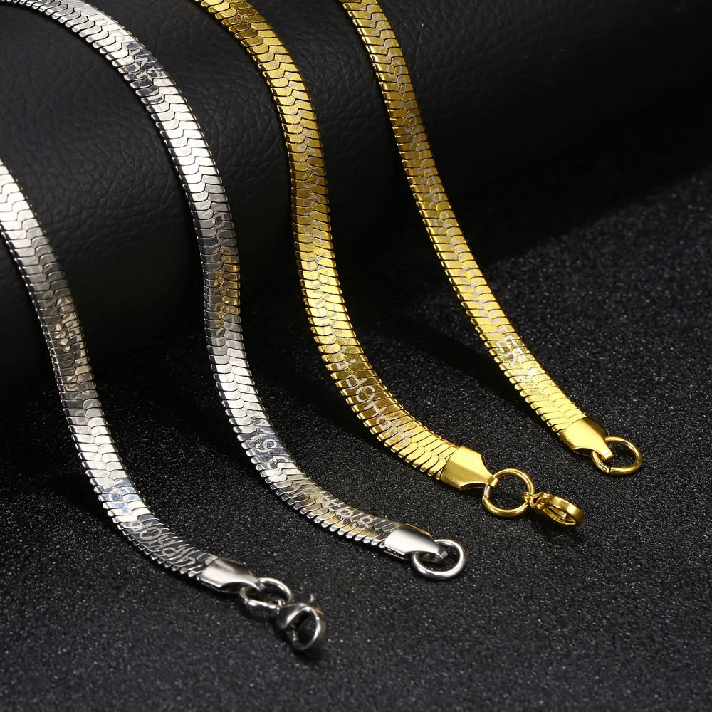 Hip-Hop Solid Color 304 Stainless Steel Chain 18K Gold Plated Unisex Necklace