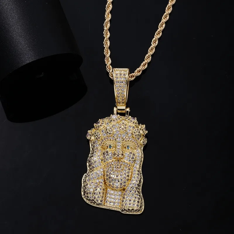 Hip-Hop Solid Color Stainless Steel Copper Plating Chain Inlay Zircon Men'S Pendant Necklace