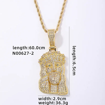 Hip-Hop Solid Color Stainless Steel Copper Plating Chain Inlay Zircon Men'S Pendant Necklace