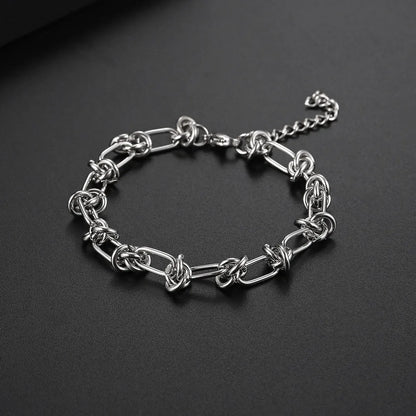 Hip-Hop Solid Color Stainless Steel Irregular Polishing Men'S Bracelets