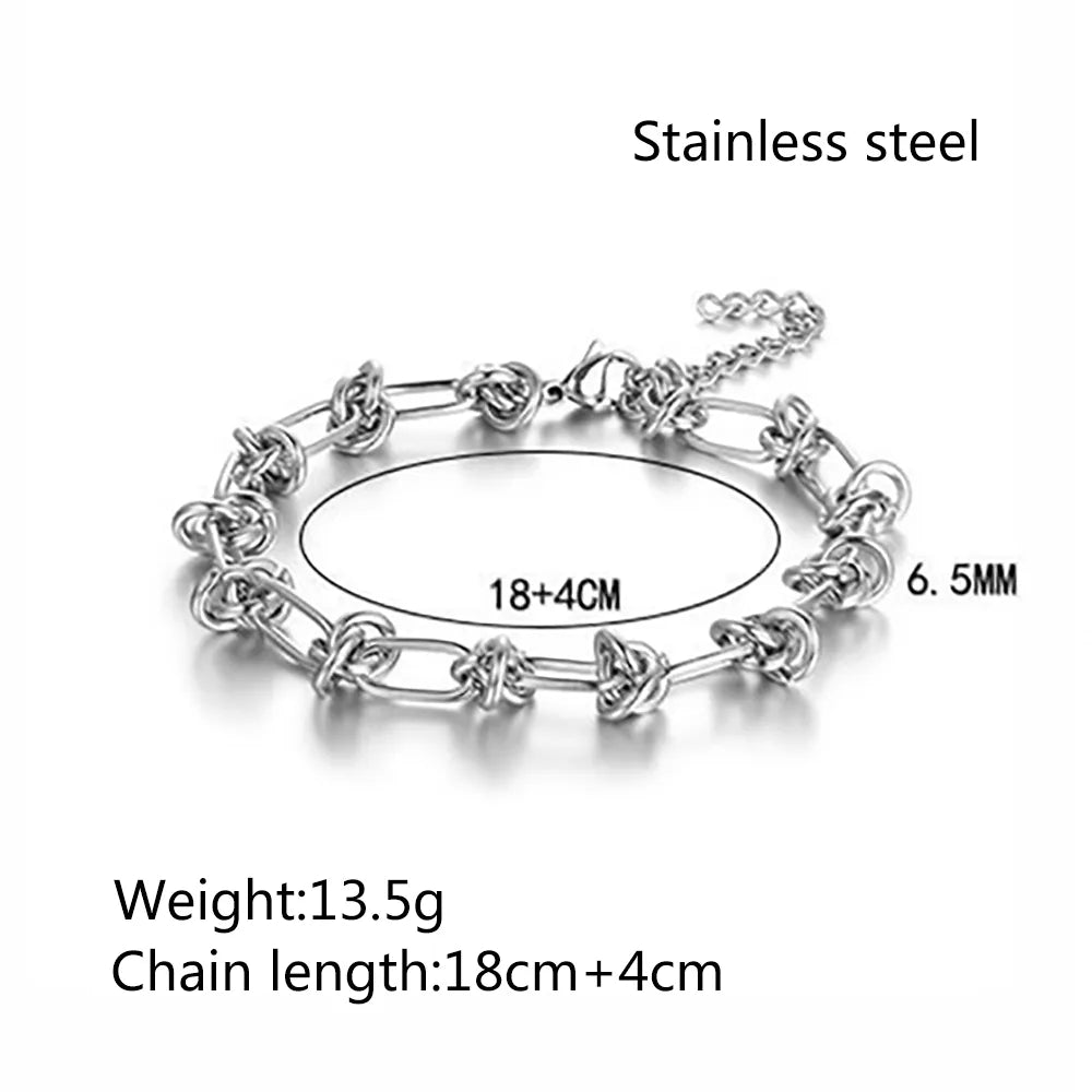 Hip-Hop Solid Color Stainless Steel Irregular Polishing Men'S Bracelets