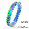 Hip-Hop Solid Color Stainless Steel 18K Gold Plated Men'S Bracelets