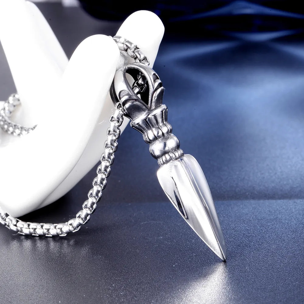 Hip-Hop Solid Color Stainless Steel Men'S Pendant Necklace