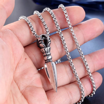 Hip-Hop Solid Color Stainless Steel Men'S Pendant Necklace