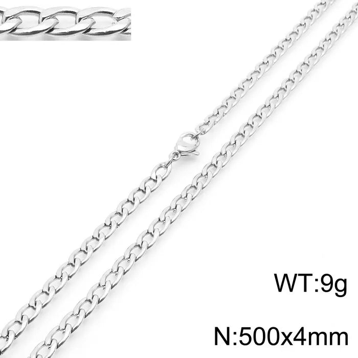 Stainless Steel Metal 18K Gold Plated Hip-Hop Plating Solid Color Necklace