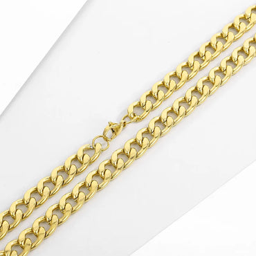 Stainless Steel Metal 18K Gold Plated Hip-Hop Plating Solid Color Necklace