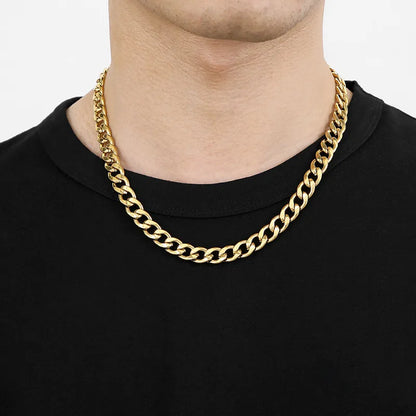 Stainless Steel Metal 18K Gold Plated Hip-Hop Plating Solid Color Necklace