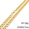 Stainless Steel Metal 18K Gold Plated Hip-Hop Plating Solid Color Necklace