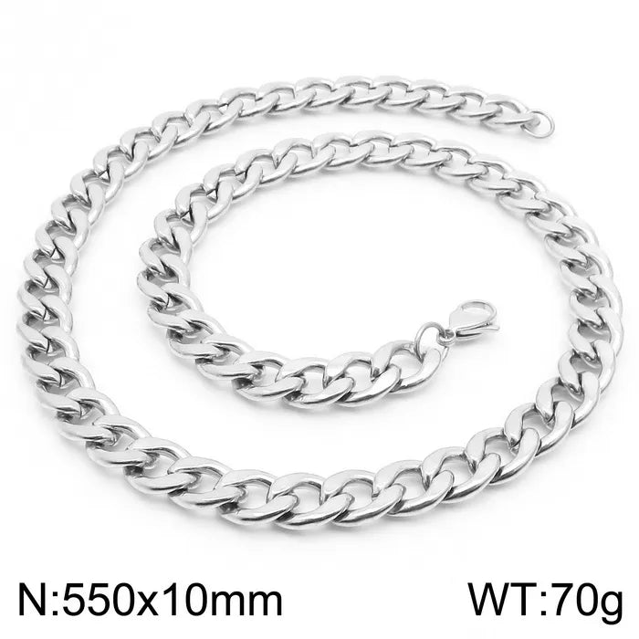 Stainless Steel Metal 18K Gold Plated Hip-Hop Plating Solid Color Necklace