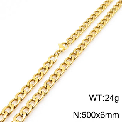 Stainless Steel Metal 18K Gold Plated Hip-Hop Plating Solid Color Necklace