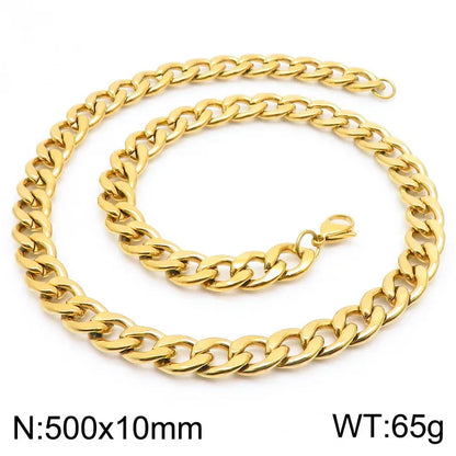 Stainless Steel Metal 18K Gold Plated Hip-Hop Plating Solid Color Necklace