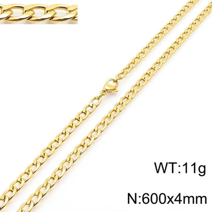 Stainless Steel Metal 18K Gold Plated Hip-Hop Plating Solid Color Necklace