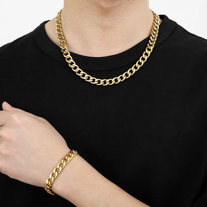 Stainless Steel Metal 18K Gold Plated Hip-Hop Plating Solid Color Necklace