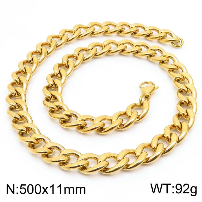 Stainless Steel Metal 18K Gold Plated Hip-Hop Plating Solid Color Necklace