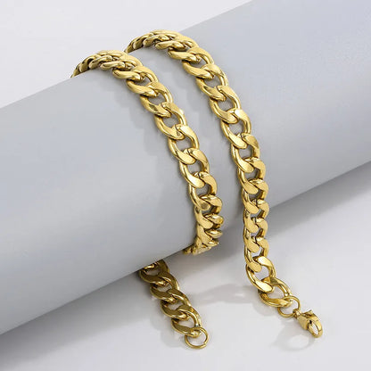 Stainless Steel Metal 18K Gold Plated Hip-Hop Plating Solid Color Necklace