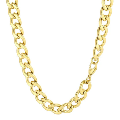 Stainless Steel Metal 18K Gold Plated Hip-Hop Plating Solid Color Necklace