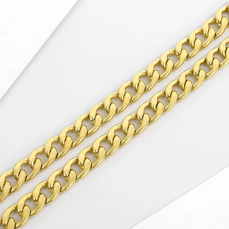 Stainless Steel Metal 18K Gold Plated Hip-Hop Plating Solid Color Necklace