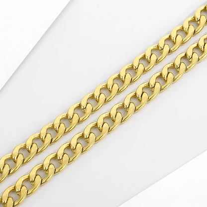 Stainless Steel Metal 18K Gold Plated Hip-Hop Plating Solid Color Necklace