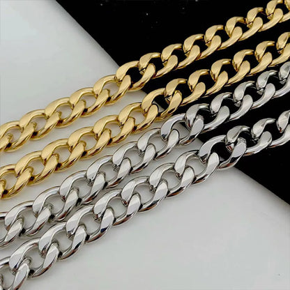 Hip-hop Solid Color Stainless Steel Plating 18k Gold Plated Necklace