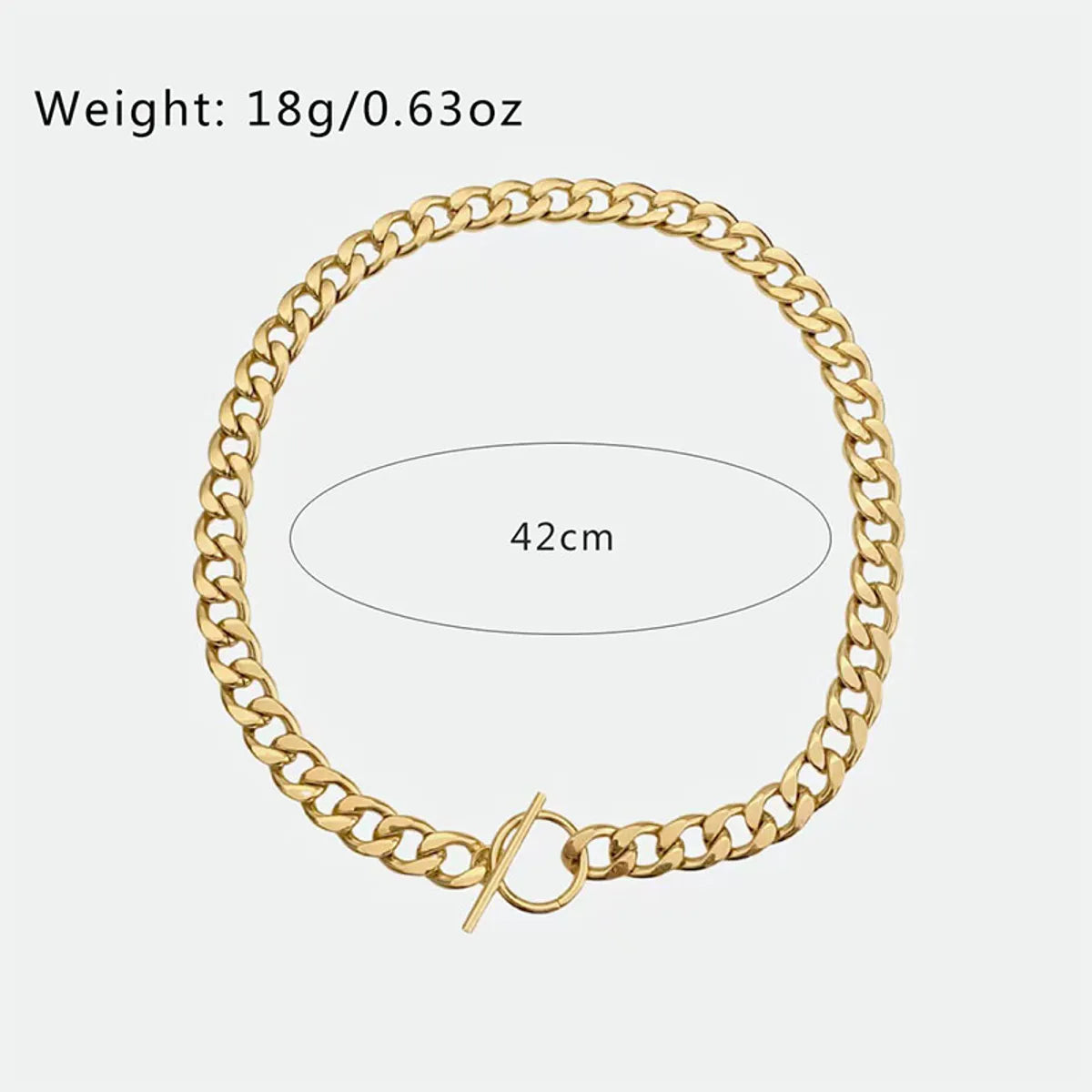 Hip-hop Solid Color Stainless Steel Plating 18k Gold Plated Necklace