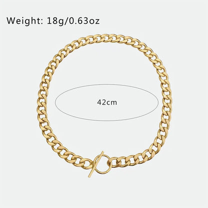 Hip-hop Solid Color Stainless Steel Plating 18k Gold Plated Necklace