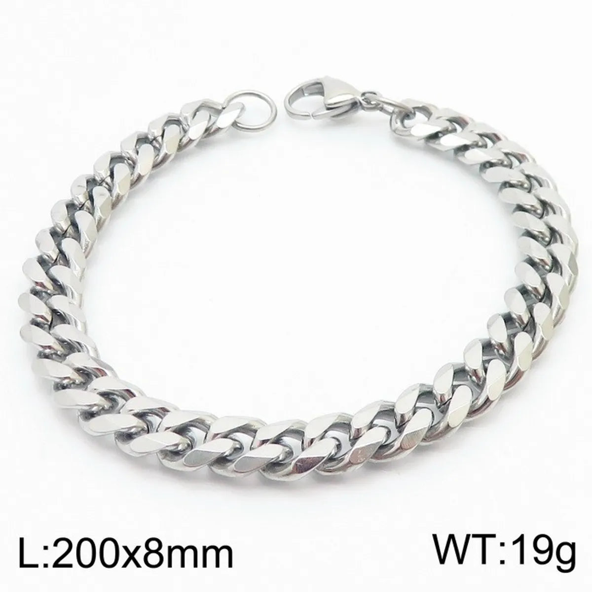 Hip-Hop Solid Color Stainless Steel Plating Bracelets 1 Piece