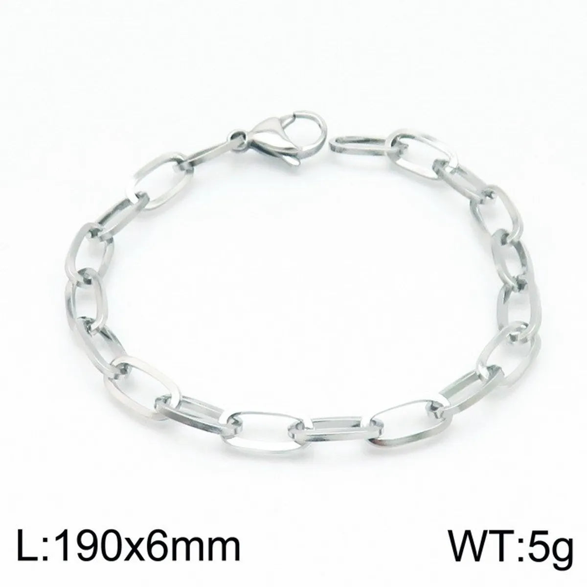 Hip-Hop Solid Color Stainless Steel Plating Bracelets 1 Piece