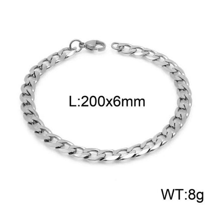 Hip-Hop Solid Color Stainless Steel Plating Bracelets 1 Piece