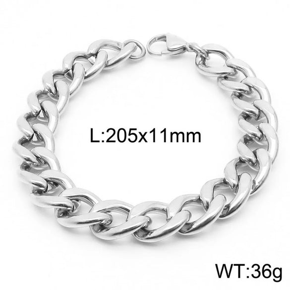 Hip-Hop Solid Color Stainless Steel Plating Bracelets 1 Piece