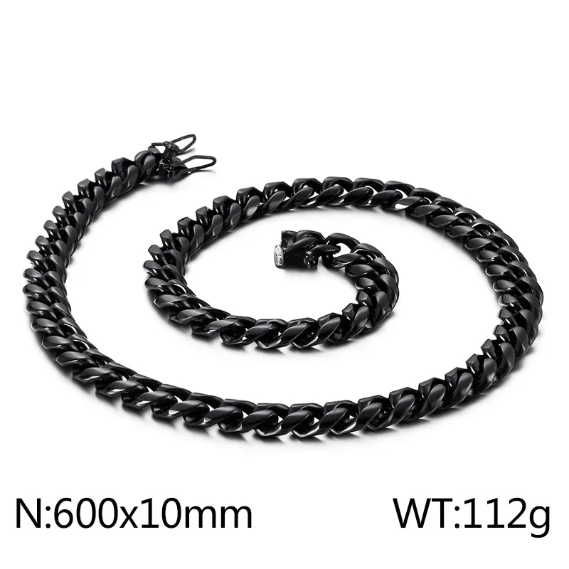 Hip-Hop Solid Color Stainless Steel Plating Chain 18K Gold Plated Men'S Necklace