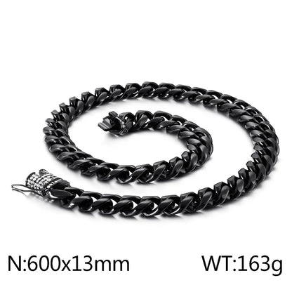 Hip-Hop Solid Color Stainless Steel Plating Chain 18K Gold Plated Men'S Necklace