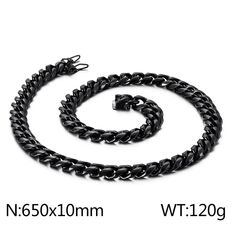 Hip-Hop Solid Color Stainless Steel Plating Chain 18K Gold Plated Men'S Necklace