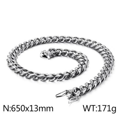 Hip-Hop Solid Color Stainless Steel Plating Chain 18K Gold Plated Men'S Necklace