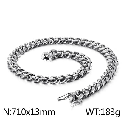 Hip-Hop Solid Color Stainless Steel Plating Chain 18K Gold Plated Men'S Necklace