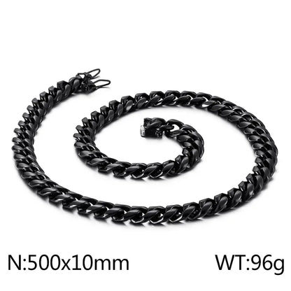 Hip-Hop Solid Color Stainless Steel Plating Chain 18K Gold Plated Men'S Necklace