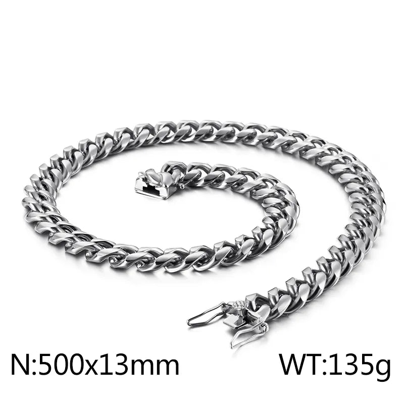 Hip-Hop Solid Color Stainless Steel Plating Chain 18K Gold Plated Men'S Necklace