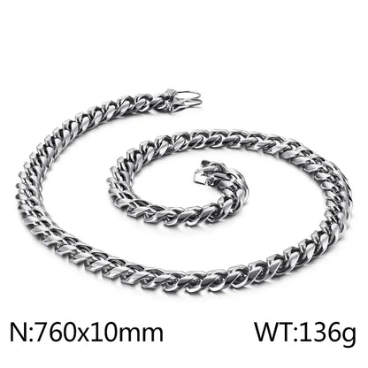 Hip-Hop Solid Color Stainless Steel Plating Chain 18K Gold Plated Men'S Necklace