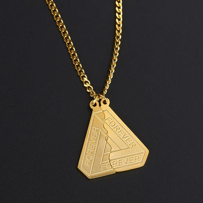 Hip-Hop Solid Color 304 Stainless Steel Plating 18K Gold Plated Men'S Pendant Necklace