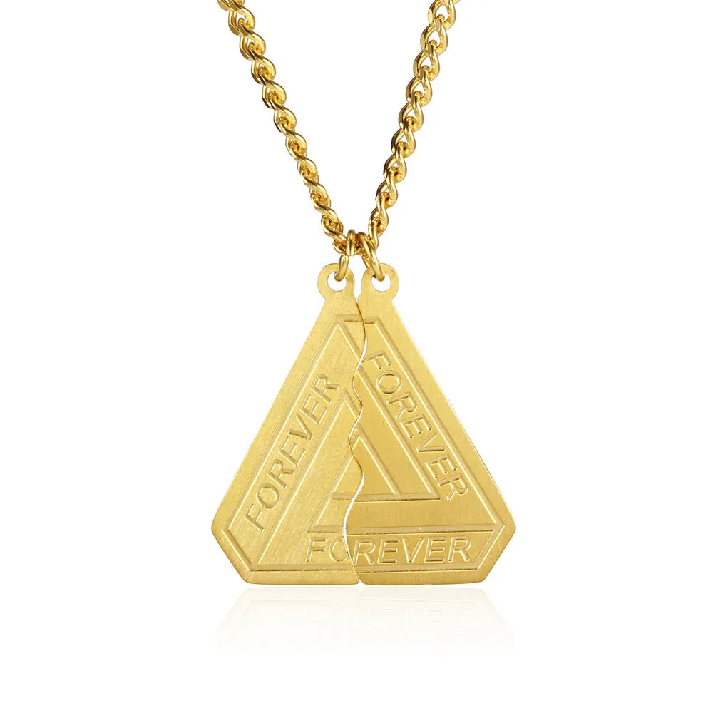 Hip-Hop Solid Color 304 Stainless Steel Plating 18K Gold Plated Men'S Pendant Necklace