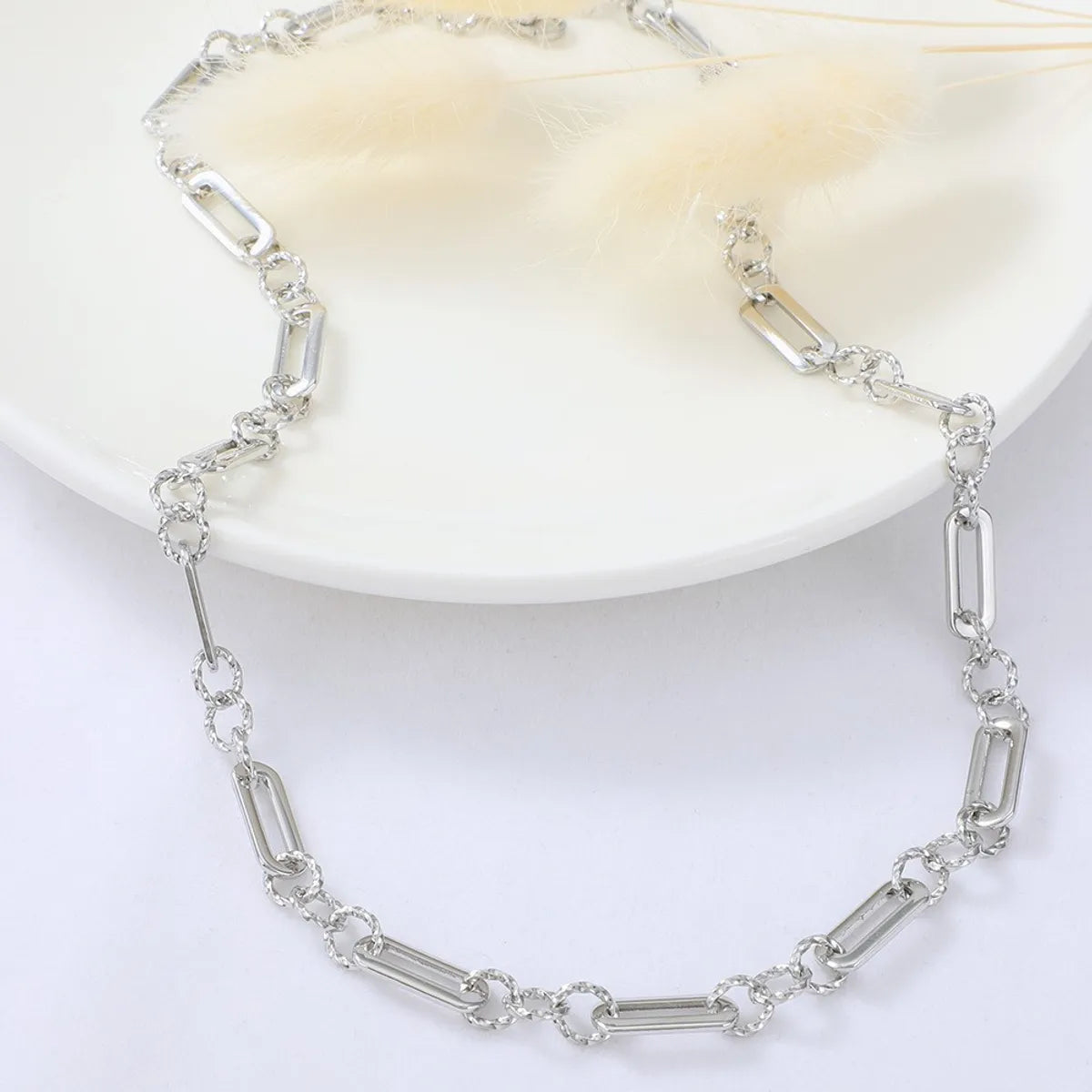 Wholesale Jewelry Hip-Hop Solid Color 304 Stainless Steel Plating Necklace