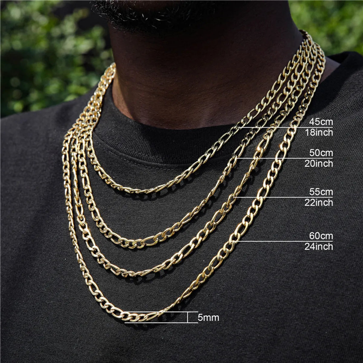 Hip-Hop Solid Color Stainless Steel Plating Unisex Necklace