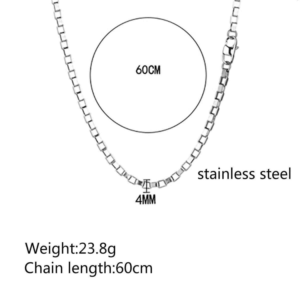 Hip-Hop Solid Color 304 Stainless Steel Polishing Chain 18K Gold Plated Men'S Necklace