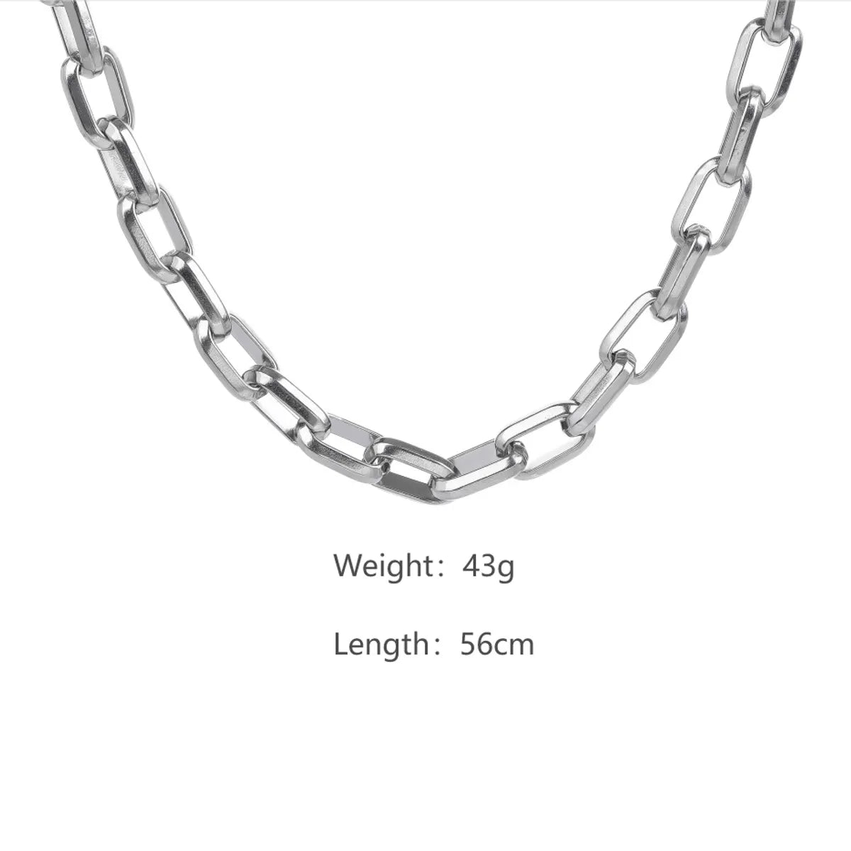 Hip-Hop Solid Color 304 Stainless Steel Polishing Unisex Necklace