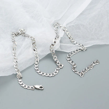 Hip-Hop Solid Color Sterling Silver Plating Necklace