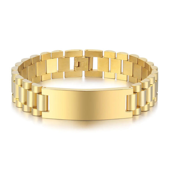 Hip-Hop Solid Color 304 Stainless Steel Patchwork Men'S Bracelets